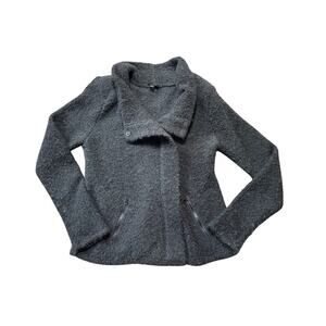 Ann Taylor Wool Blend Sweater, Size women's Large Dark Gray; full zip